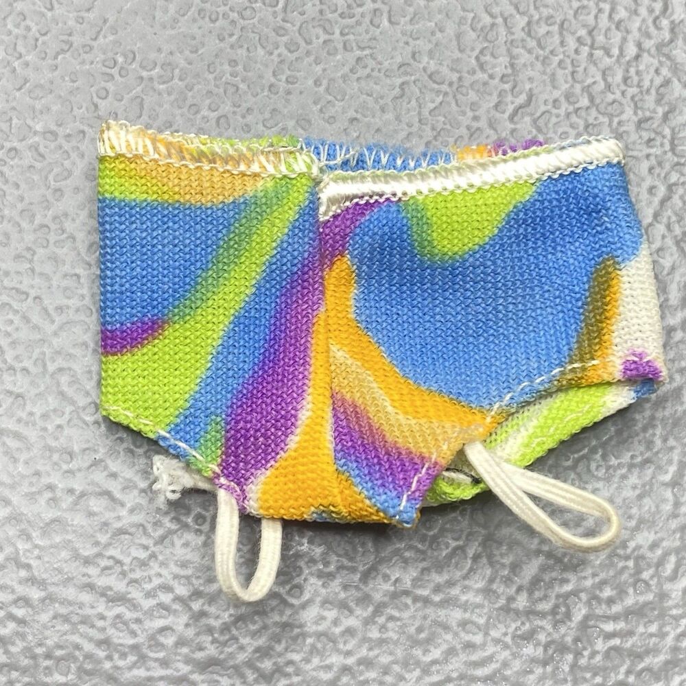 Vintage 1970s Barbie Clone MOD Psychedelic Swirl Tricot Halter Mini Skirt Bikini - Picture 7 of 7